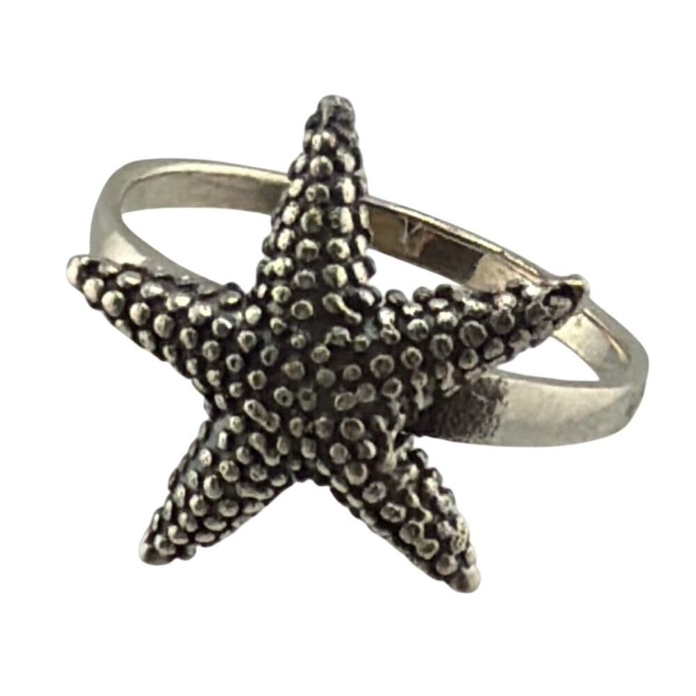 NEW Artisanal Sterling Silver Starfish Ring Size 6 Boutique Collection